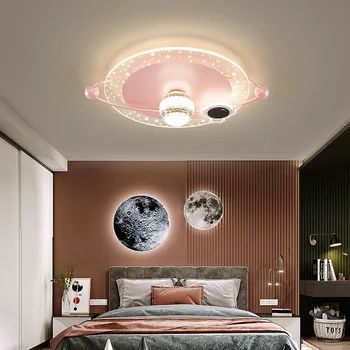 Потолочные светильники в скандинавском стиле для детской комнаты, светодиодная романтическая Планетарная лампа, простые современные потолочные светильники для спальни для девочек и мальчиков, Мультяшный астронавт