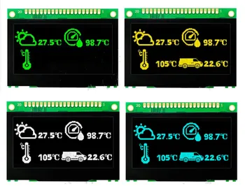 IPS 2,7-дюймовый 20-контактный OLED-экран желтого/белого/зеленого цвета с печатной платой SSD1325 Drive IC SPI/параллельный интерфейс 128 * 64