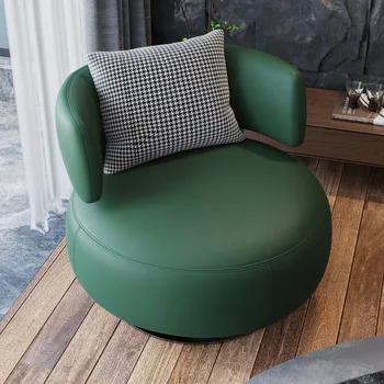 Скандинавский дизайн, Одноместный поворотный диван с основанием из нержавеющей стали, стулья для спальни, стулья для гостиной