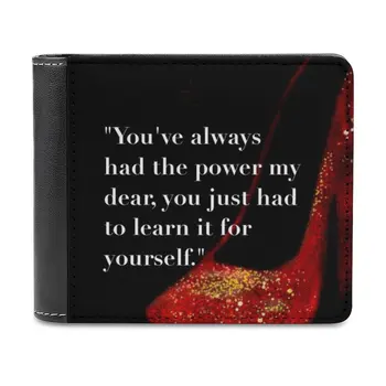 Рубиново-красные тапочки, кожаный бумажник, мужской кошелек, персонализированный кошелек своими руками, короткий мужской кошелек в стиле волшебника моей страны Оз Дороти Глинда