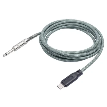USB Type C до 6,35 мм стерео кабель шнур-адаптер для гитары, телефона, компьютерного усилителя, микшера, динамика для домашнего кинотеатра, 3-5 м