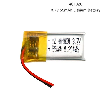 401020 Полимерно-литиевая Lipo Аккумуляторная батарея 3,7 В 55 мАч для Bluetooth-гарнитуры, чехол для зарядки косметического устройства
