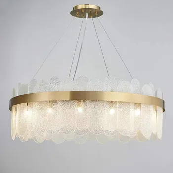 Роскошная панель для гостиной из золотистого металла, регулируемые светодиодные люстры из серого/белого стекла G9, светодиодные люстры Luminarias Loft Nordic Lamp