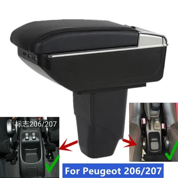 Для Peugeot 206 Коробка подлокотника для Peugeot 207 коробка подлокотника автомобиля Центральный ящик для хранения Дооснащение салона автомобильными аксессуарами USB