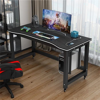 Подвижный настольный компьютерный стол для интернет-кафе, игровой стол с отверстиями для нарезания резьбы, Домашние столы на двух колесах, можно повесить компьютерный стол для хоста