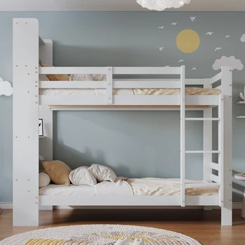 Двухъярусная кровать для детей, верхняя и нижняя койки, высокая и низкая кровать одинаковой ширины, маленькая семейная кровать матери и ребенка