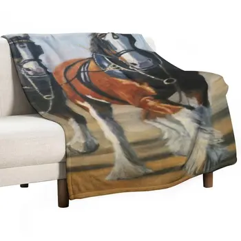 тяжелая лошадь из Клайдесдейла. Плед, спальный мешок, одеяло, милое одеяло, ретро-одеяла