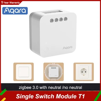 Одноканальный модуль управления Aqara Zigbee 3.0 T1 Работа с приложением Homekit С дистанционным переключателем времени / задержки, интеллектуальная связь