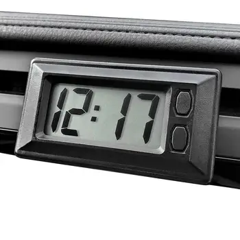 Цифровые часы на приборной панели автомобиля Автомобильные цифровые часы, мини-автомобильные часы на батарейках, электронные самоклеящиеся часы, маленькие цифровые часы