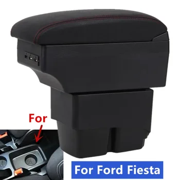 Для Ford Fiesta MK7 Коробка для Подлокотников Для автомобиля Ford Fiesta Коробка для Подлокотников Центральный Ящик для хранения Дооснащение салона Автомобильными Аксессуарами USB