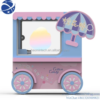 YUN YINew Mini Cute Small Type 5 цветов С необычным вкусом, интеллектуальный экран, Полуавтоматическая машина для производства сахарной ваты, автомобиль для рекламы