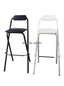 Складной стул для балкона, барный стул, Высокий барный стул, табурет для рыбалки, обеденный стол с мягкой спинкой, простой переносной стул