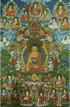 Шелковая вышивка тибетский Тханка Буддийский Будда Шакьямуни, Танка Йога, буддийский гобелен, висящий на стене