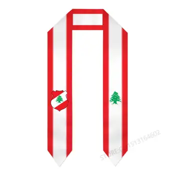 Пользовательское название или логотип, шарф с ливанским флагом, выпускной палантин, шаль для международного обучения за границей образца 2023 года