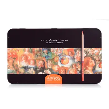 Набор цветных Карандашей MARCO Renoir 3100 - 100 Цветов, Художественный рисунок на Масляной основе, Деревянный Цветной карандаш для студентов, 3100-100TN