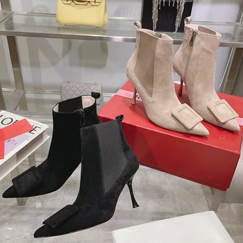 2023 Новые зимние ботильоны женские ботинки на высоком каблуке Viv'in The City модные ботинки
