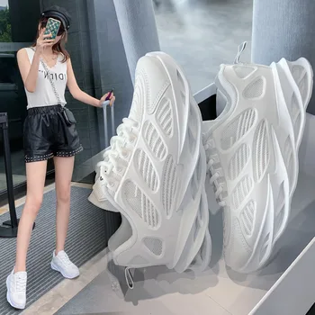 2023 Женские повседневные спортивные кроссовки для бега, летние открытые массивные кроссовки с воздушной сеткой, комфортные кроссовки для девочек в стиле пэчворк, 3 цвета
