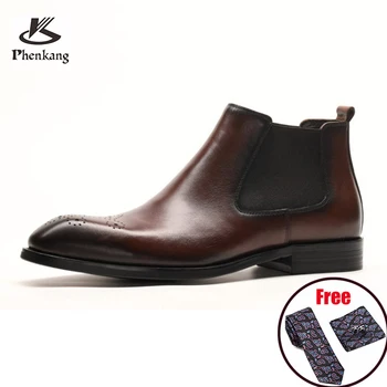 Phenkang/ Мужские Зимние ботинки; Официальные Ботильоны; Ботинки 