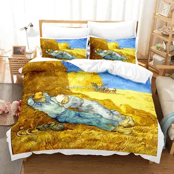 Комплект Постельных Принадлежностей с 3D Принтом van Gogh Art Пуховое Одеяло с Наволочкой Double SIngle King