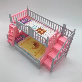 Для Куклы BJD Детский Игровой Домик Для Куклы Барби Аксессуары Имитация Европейской Мебели Принцесса Двуспальная Кровать С Лестницей Игрушки