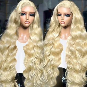 30 40 дюймов 250 Плотность 613 Медовый блонд 13x6 HD Прозрачный кружевной парик из человеческих волос с объемной волной 13x4 спереди для женщин