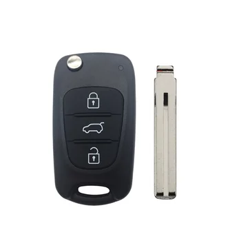 Прочный Корпус Для Ключей Hyundai Avante I20 I30 IX35 Remote Car Key Shell Fob Cover Case Flip Folding Для Kia С Лезвием 3 Кнопки