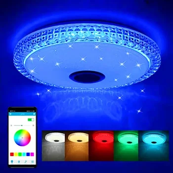 40CMRGB Музыкальный Потолочный Светильник LED Потолочный Светильник Smart App Control Bluetooth Динамик Внутренняя Гостиная Комната Отдыха Освещение Спальни