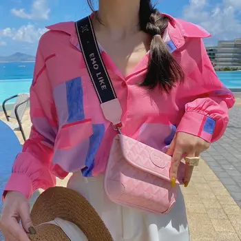 Высококачественная модная простая мини-сумка на пояс, дизайнерская Корейская сумка EMO Dog Tooth 2023, новые универсальные розовые сумки через плечо.