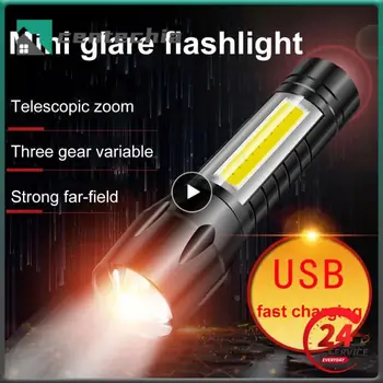 1 шт. Мощный перезаряжаемый светодиодный фонарик с мини-зумом для кемпинга на открытом воздухе, сильная лампа, водонепроницаемый тактический фонарик