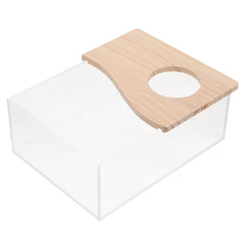 1шт Прозрачная коробка для ванны с песком Акриловая Ванная комната Контейнер для ванны с песком для хомяка, ванна с пылью из Шиншиллы для купания, Туалет, душ