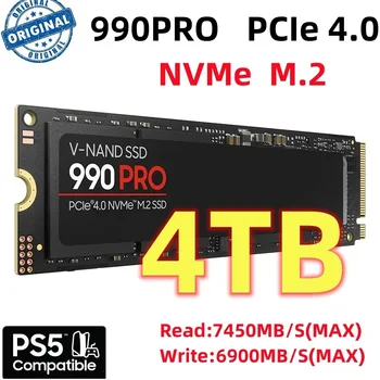 SSD высокоскоростной 990 PRO PCIe 4.0 NVMe 4.0 M.2 2280 1 ТБ 2 ТБ 4 ТБ SSD Внутренний Твердотельный Жесткий Диск Для Портативных ПК PS4 128 гб