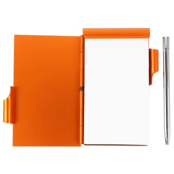 Блокнот-раскладушка, Стильный Металлический держатель, Многоцветный мини-карманный блокнот, Маленький Бумажный Портативный Офисный Блокнот с ручкой