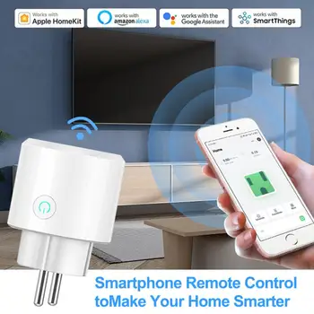 16A Smart Plug WiFi Розетка EU Power Monitoring Alexa J15E Функция синхронизации параметров Работает с Google Home, HomeKit, SmartThiing Mz
