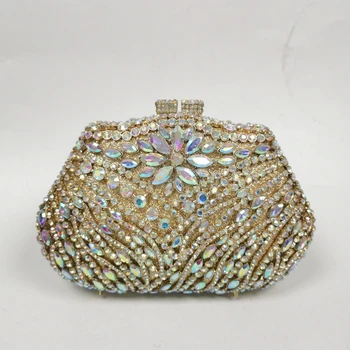 XIYUAN Woman, 7 цветов, Горный хрусталь, Полый Клатч, Сумочка с цветочным кристаллом, Свадебная вечерняя сумочка для новобрачных, Праздничная сумочка с бриллиантами