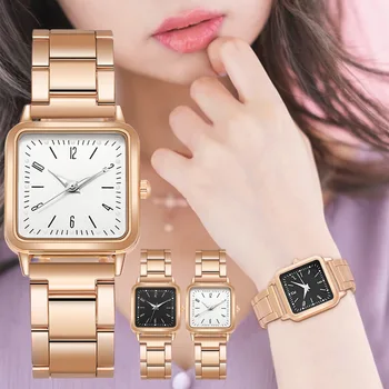 Роскошные женские часы с деловым ремешком из сплава, наручные часы, женские кварцевые часы, светящиеся квадратные часы, подарок Montre Femme Relogio