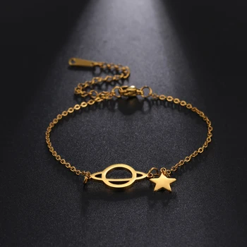 Браслет Amaxer Planet Star из нержавеющей стали для женщин, браслеты с несколькими аксессуарами, подарки для рук на День рождения
