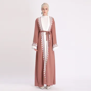 Абая Дубай Мусульманское Платье-Хиджаб Вечерние Платья Для вечеринок Джелаба Женщины Марокканский Кафтан Кимоно Халат Исламская Одежда Djellaba Femme 2021