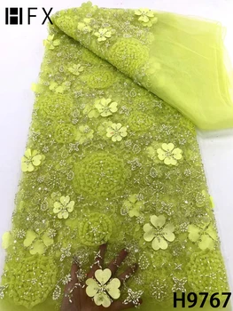 НигерийскоАфриканская кружевная ткань 2024 Высококачественный Бисер Hamdmade Свадебная кружевная ткань Роскошная вышивка блестками для свадьбы