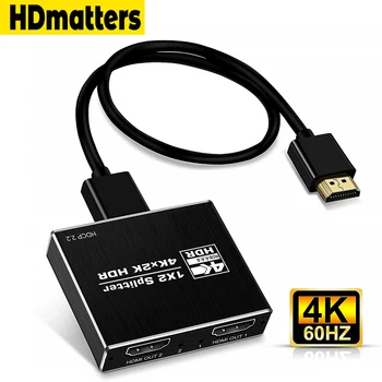 UHD 4K HDMI Разветвитель 1 в 2 выхода HDMI 2,0 Разветвитель 1X2 4K 60Hz HDR HDCP 2,2 RGB4: 4: 4 Для PS4 pro Apple TV PC Foxtel Дубликатор