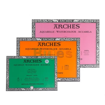 Блок акварельной бумаги Arches Artist, грубый 20 листов, альбом для рисования из 100 хлопка Aquarelle, горячая и холодная печать