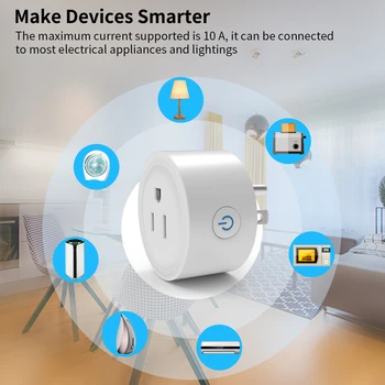 Умная розетка Homekit WIFI 10 / 16A Smart US Plug с контролем мощности и времени розетки Для работы с Cozylife Alexa Home
