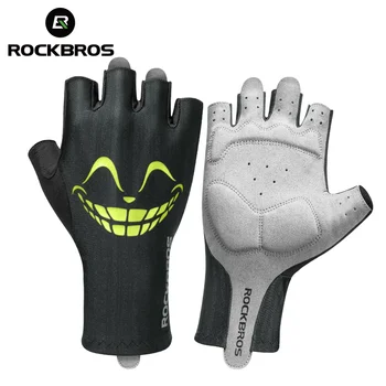 Официальные летние перчатки Rockbros на полпальца, Дышащие велосипедные шорты MTB, Перчатки, Ударопрочные велосипедные перчатки